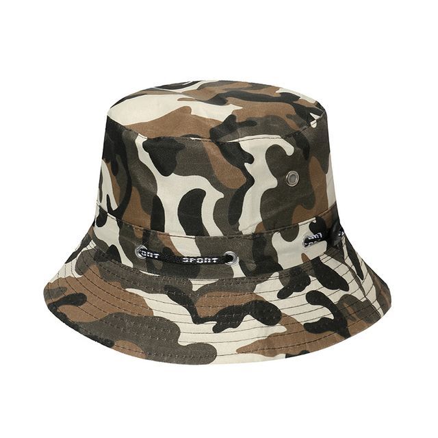 Camouflage Hat Print Plain Bucket /