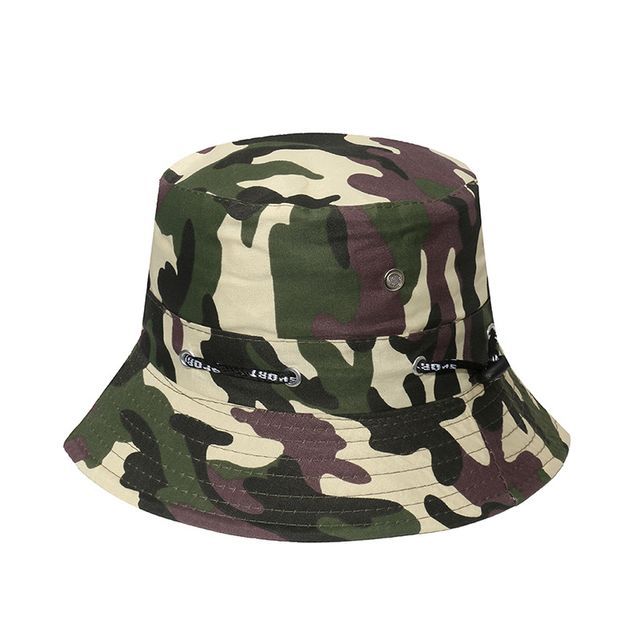 Camouflage Hat Print Plain Bucket /
