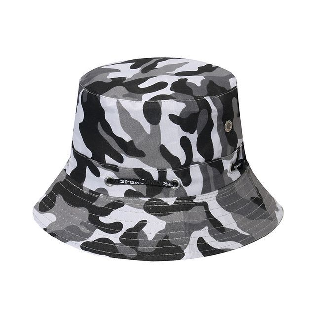 Camouflage Hat Print Plain Bucket /