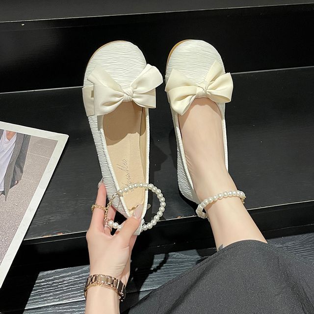 Pearl Flats Faux Bow