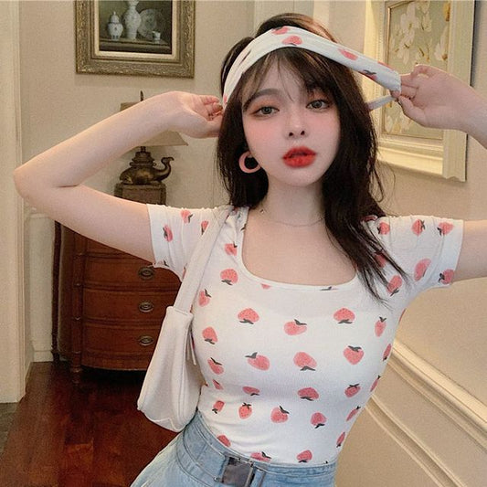 Short-Sleeve T-Shirt Print Strawberry