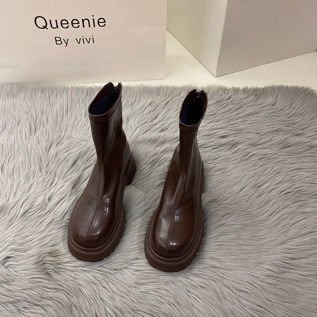 Block Heel Short Boots