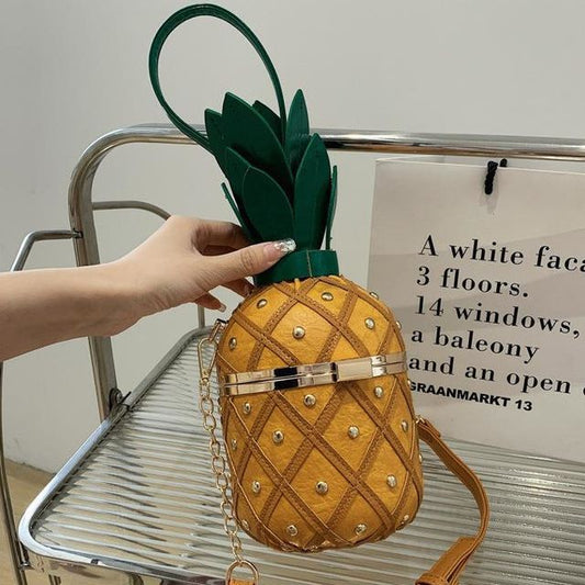 Shaped Crossbody Box Bag Pineapple