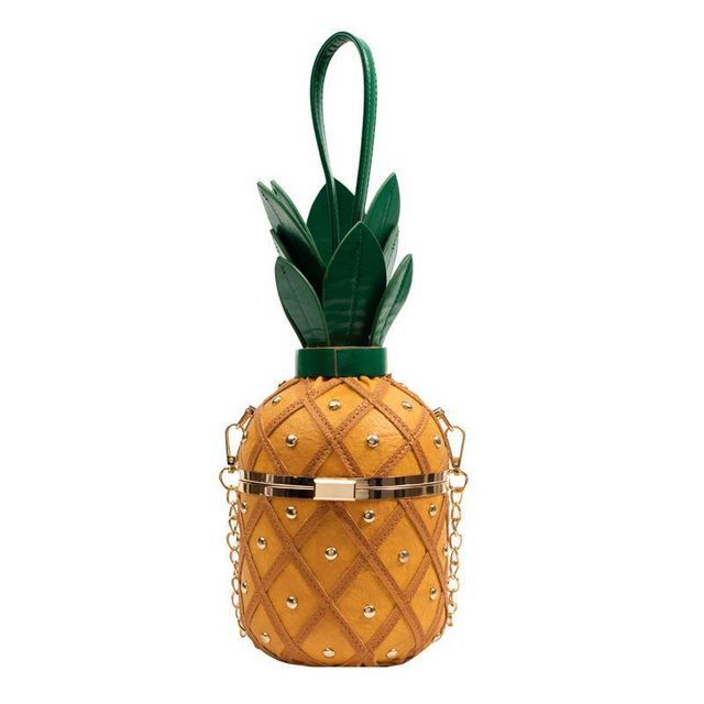 Shaped Crossbody Box Bag Pineapple