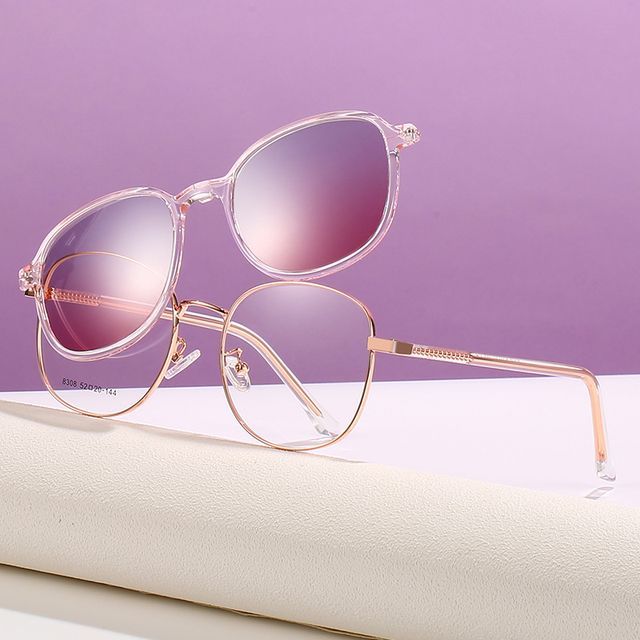 On with Round Sunglasses Glasses Snap Magnetic