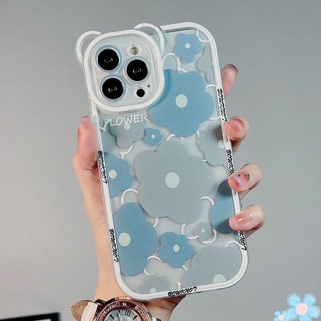 Flower Bead Chain Case Phone Transparent