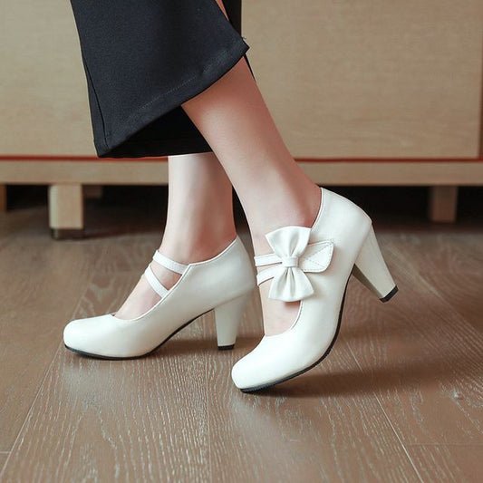 Bow Shoes Mary Chunky Heel Jane
