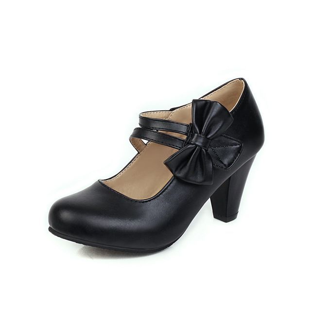 Bow Shoes Mary Chunky Heel Jane