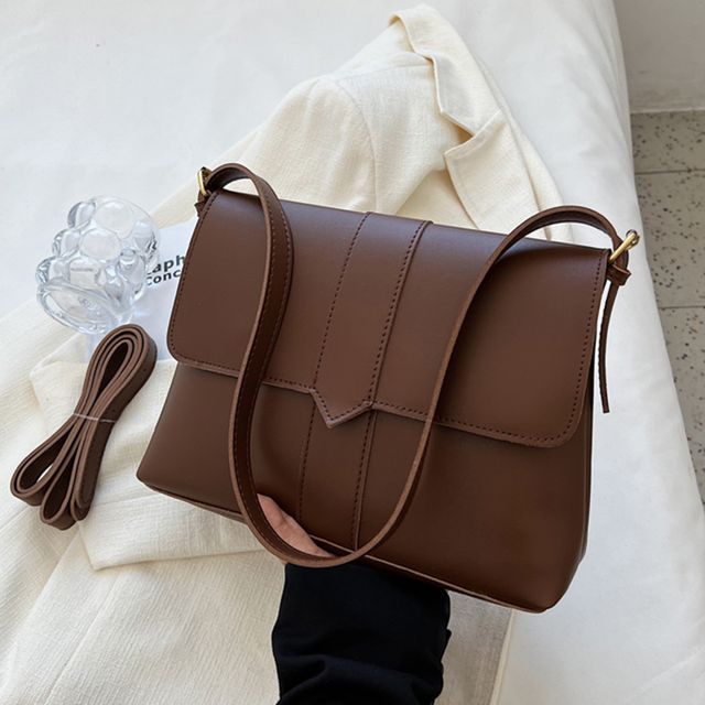 Faux Shoulder Leather Bag