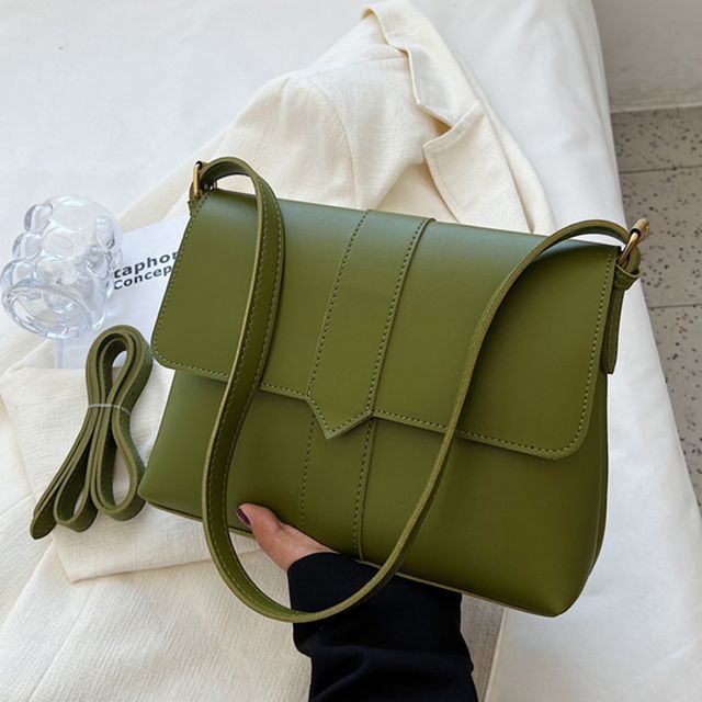 Faux Shoulder Leather Bag