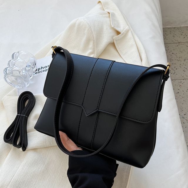 Faux Shoulder Leather Bag