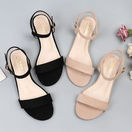 Heel Block Sandals Plain