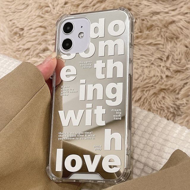 Lettering Mirrored Phone Case