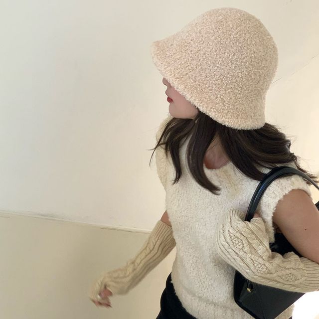 Bucket Plain Chenille Hat