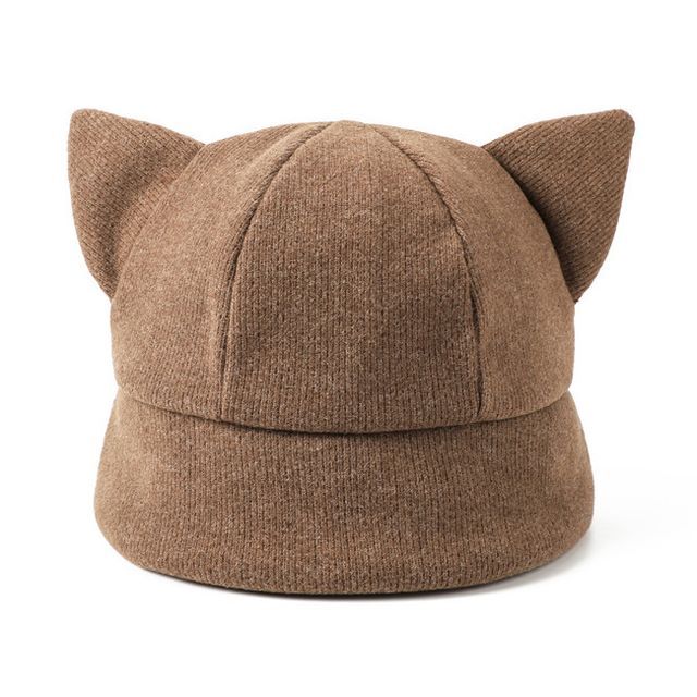 Ear Cat Hat Knit Bucket