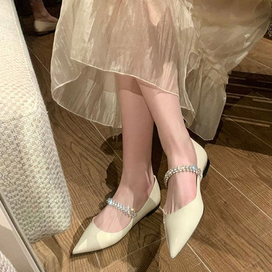 Rhinestone Pointed-Toe Flats