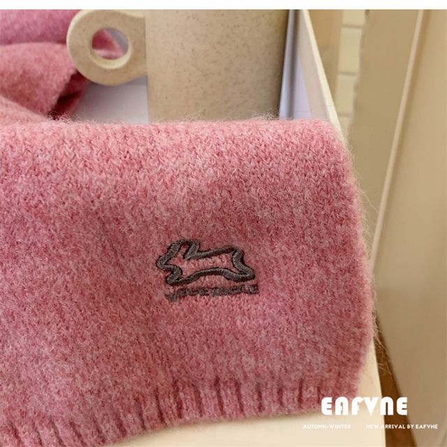 Rabbit Scarf Embroidered