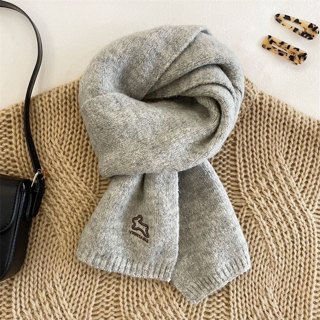 Rabbit Scarf Embroidered