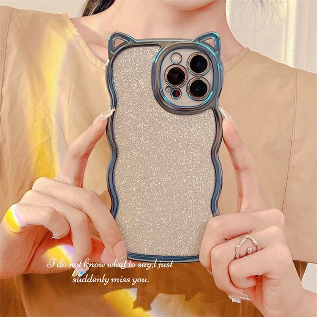 Case Phone Ear Cat Transparent