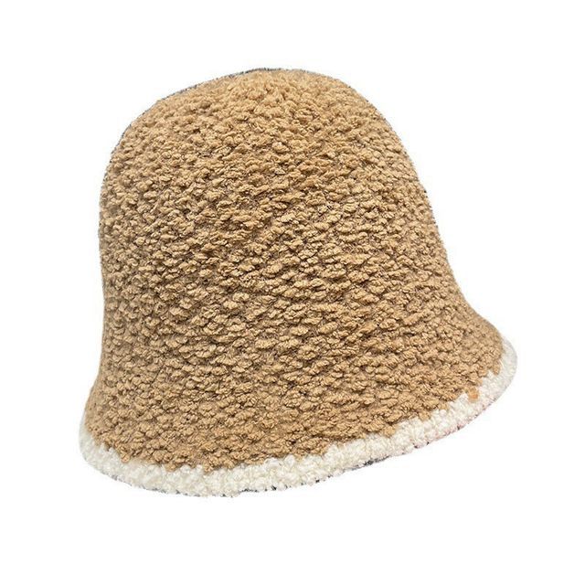 Shearling Contrast Hat Faux Trim Bucket