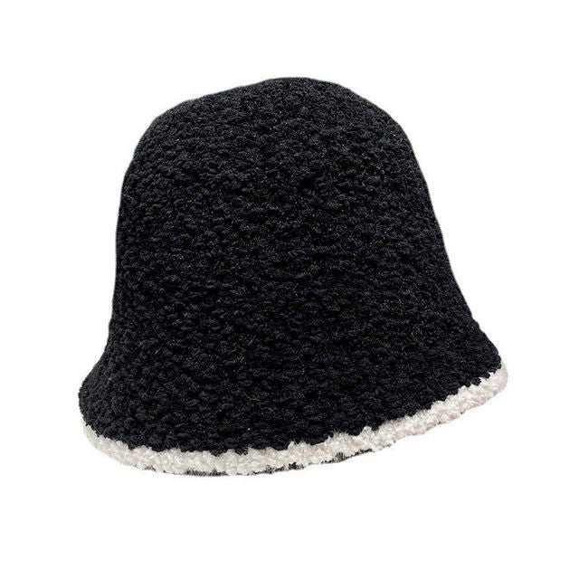 Shearling Contrast Hat Faux Trim Bucket