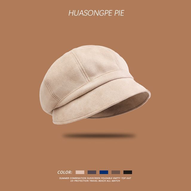 Newsboy Suede Faux Plain Cap