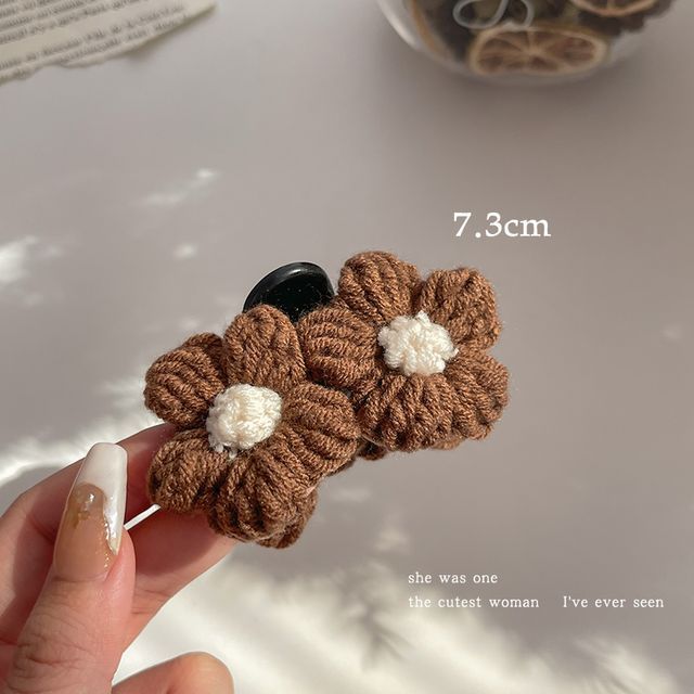 Floral Yarn Hair Clamp / Hair Clip / Headband