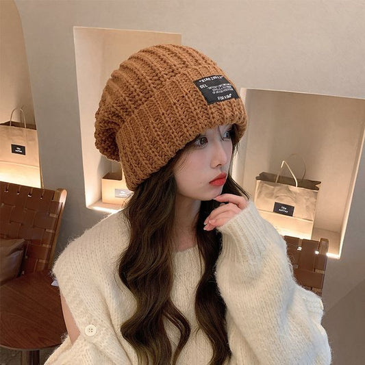Cable Applique Beanie Knit