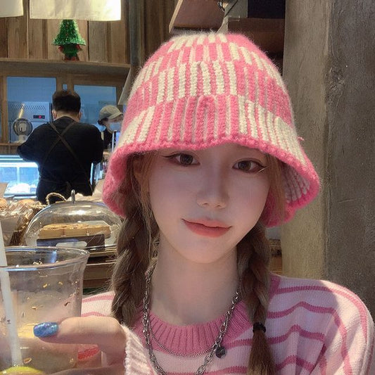 Bucket Knit Hat Striped