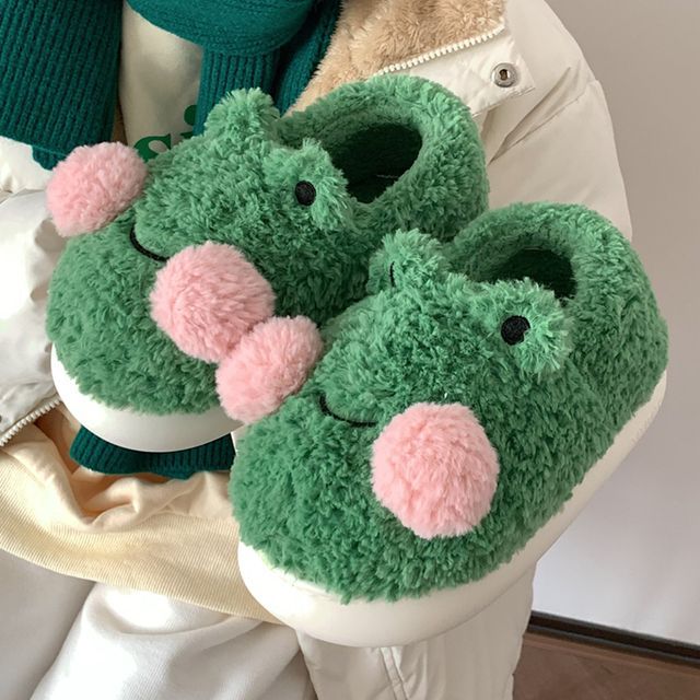 Frog Fluffy Slippers