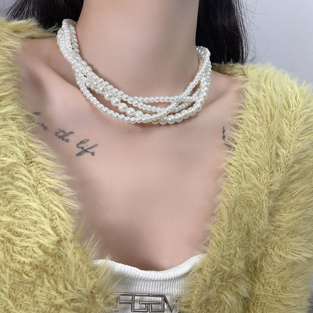 Pearl Faux Layered Choker