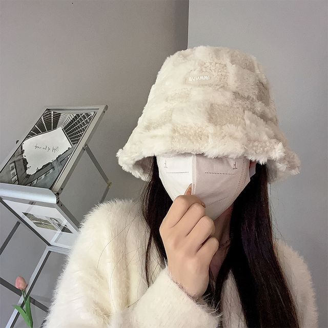 Plain Bucket Fluffy Hat