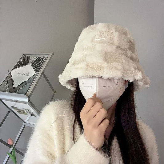 Plain Bucket Fluffy Hat