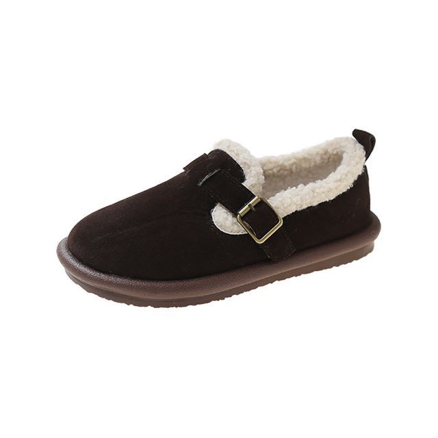 Fleece-Lined Buckled Loafers