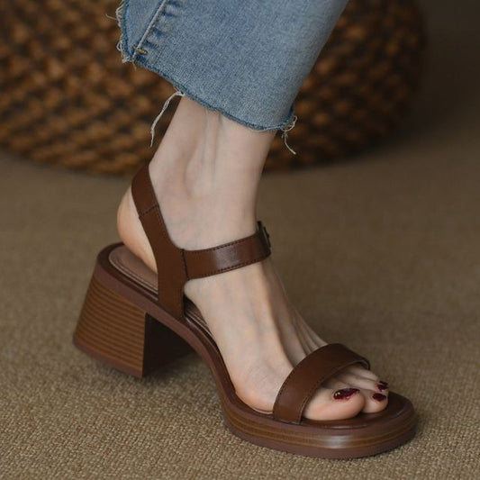 Sandals Block-Heel Buckled
