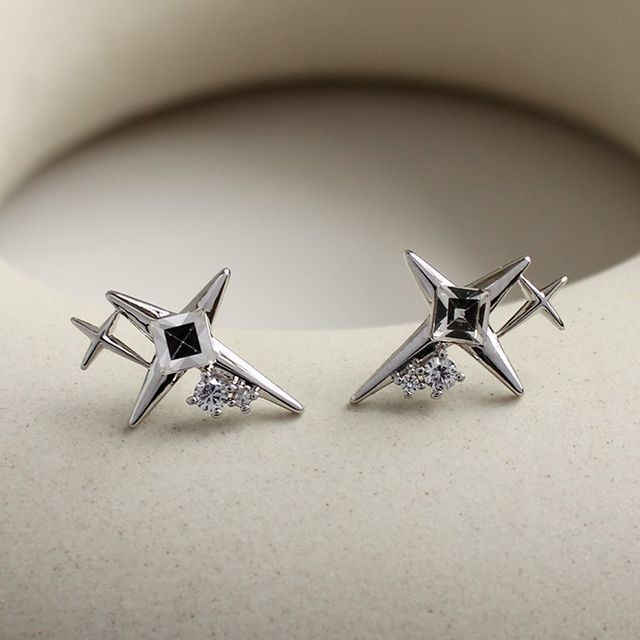 Star Alloy Earring Rhinestone