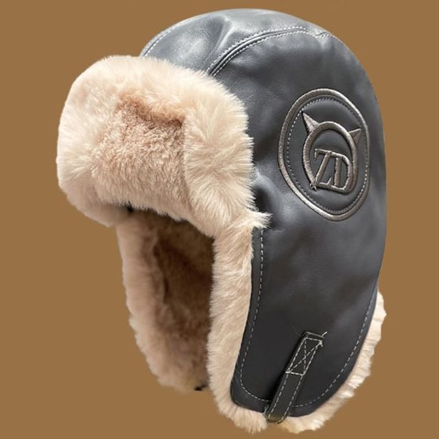 Fluffy Faux Lined Leather Hat