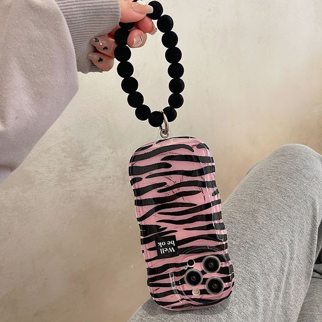 Phone Print Zebra Case Hand Chain