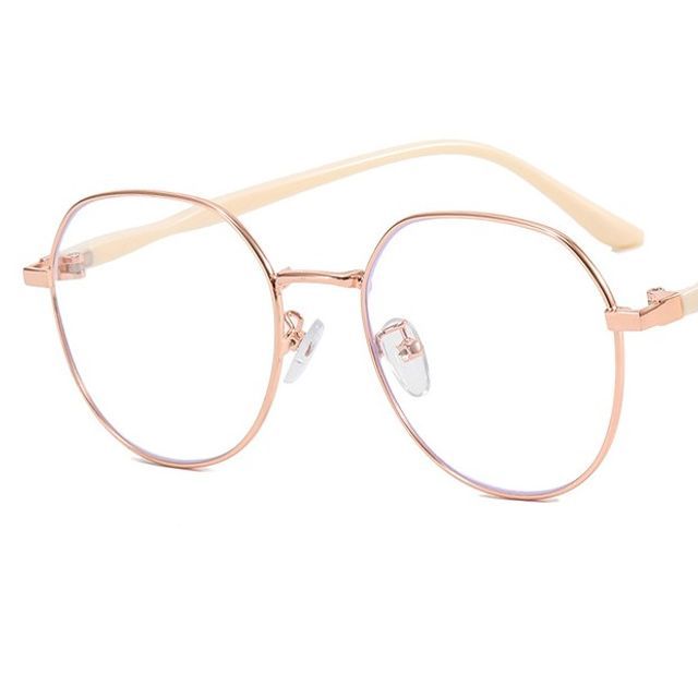 Frame Eyeglasses Light Blocking Round Blue