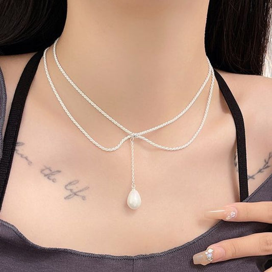 Pearl Faux Necklace Lariat