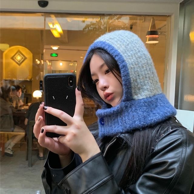 Balaclava Trim Knit Contrast