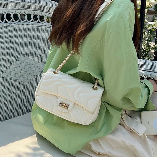 Leather Faux Flap Crossbody Bag