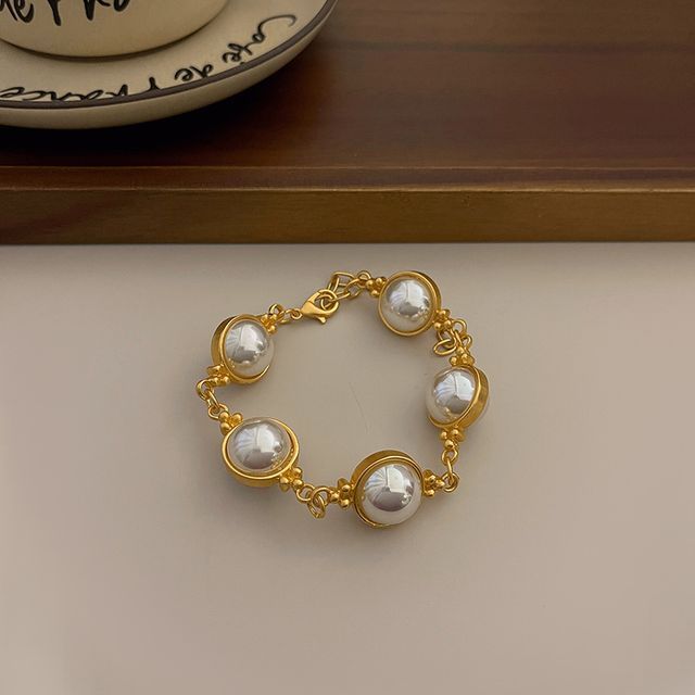 / Faux Earring Dangle Bracelet Necklace Pearl Alloy