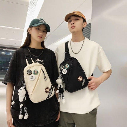 / Charm Bag Applique Nylon Sling Set Badge Lettering