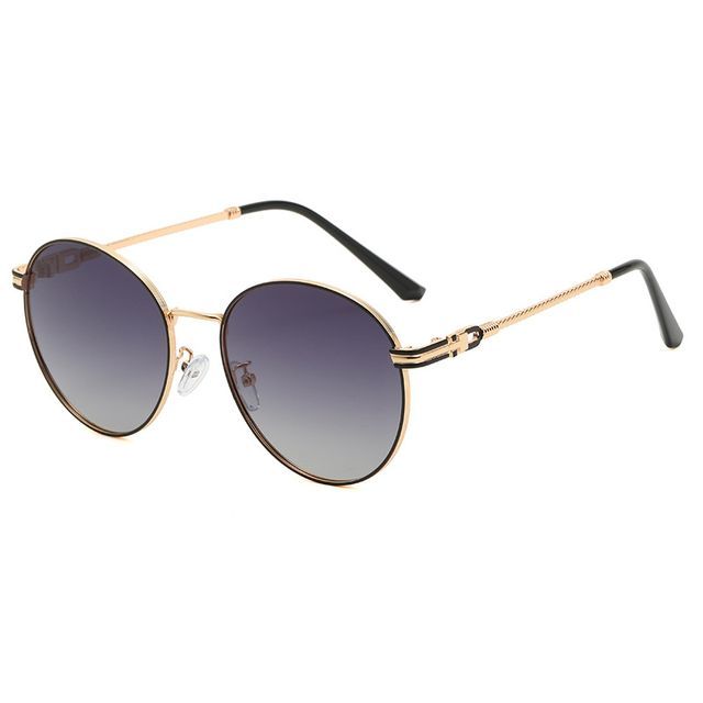 Round Polarized Metal Frame Sunglasses