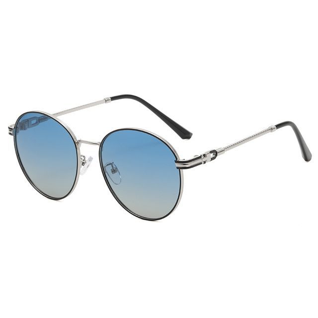Round Polarized Metal Frame Sunglasses