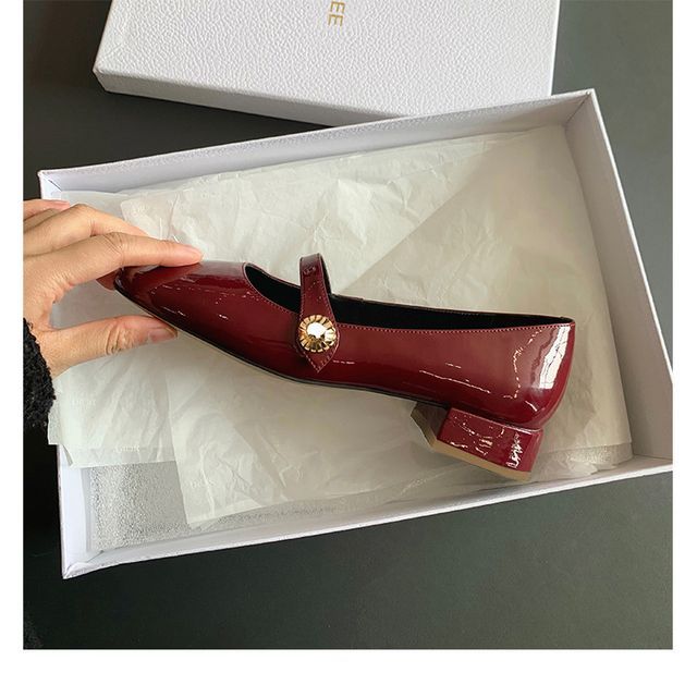 Block Pumps Jane Designs) Heel Plain Mary (Various