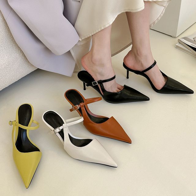 Mules Heel Pointy Toe Stiletto