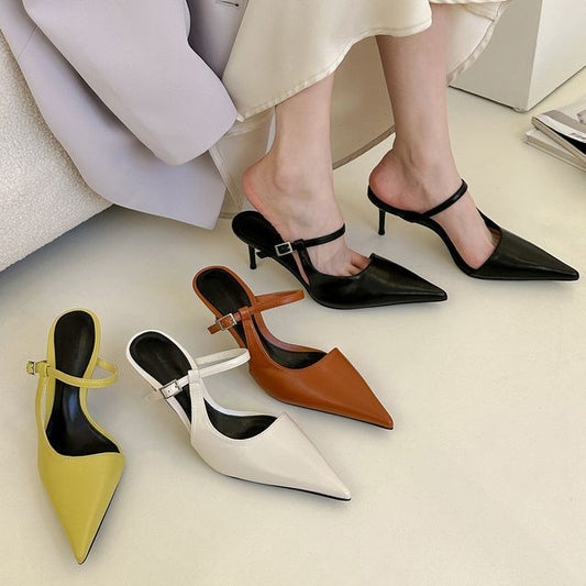 Mules Heel Pointy Toe Stiletto