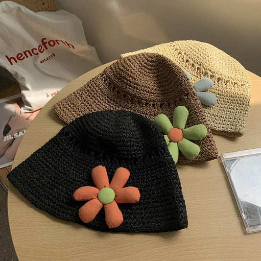 Floral Woven Bucket Hat